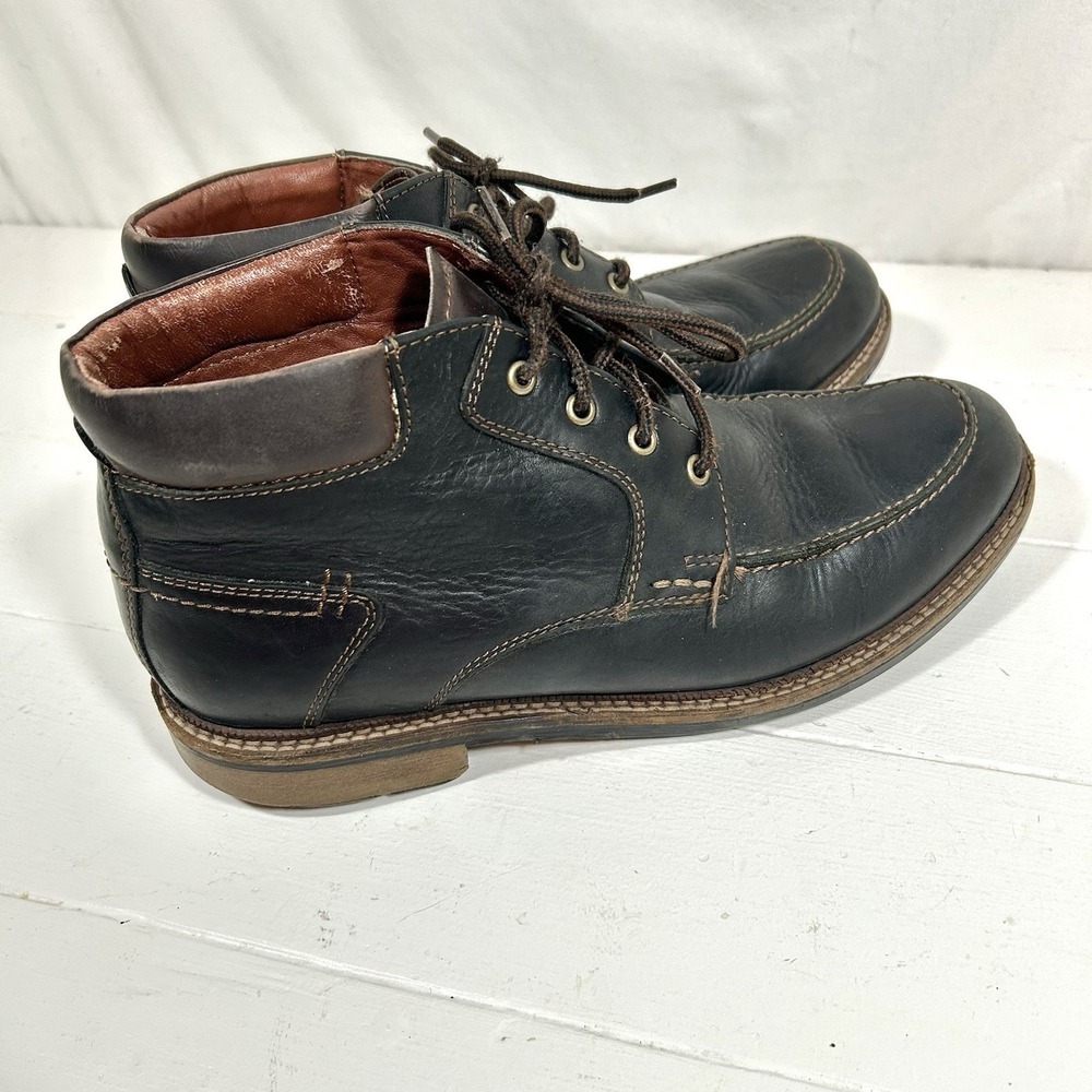 Johnston & Murphy Waterproof Black Leather Chukka Boots Men's 8.5 Casual Dress - Picture 3 of 8